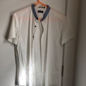 Men Japanese collar white men short sleeve
